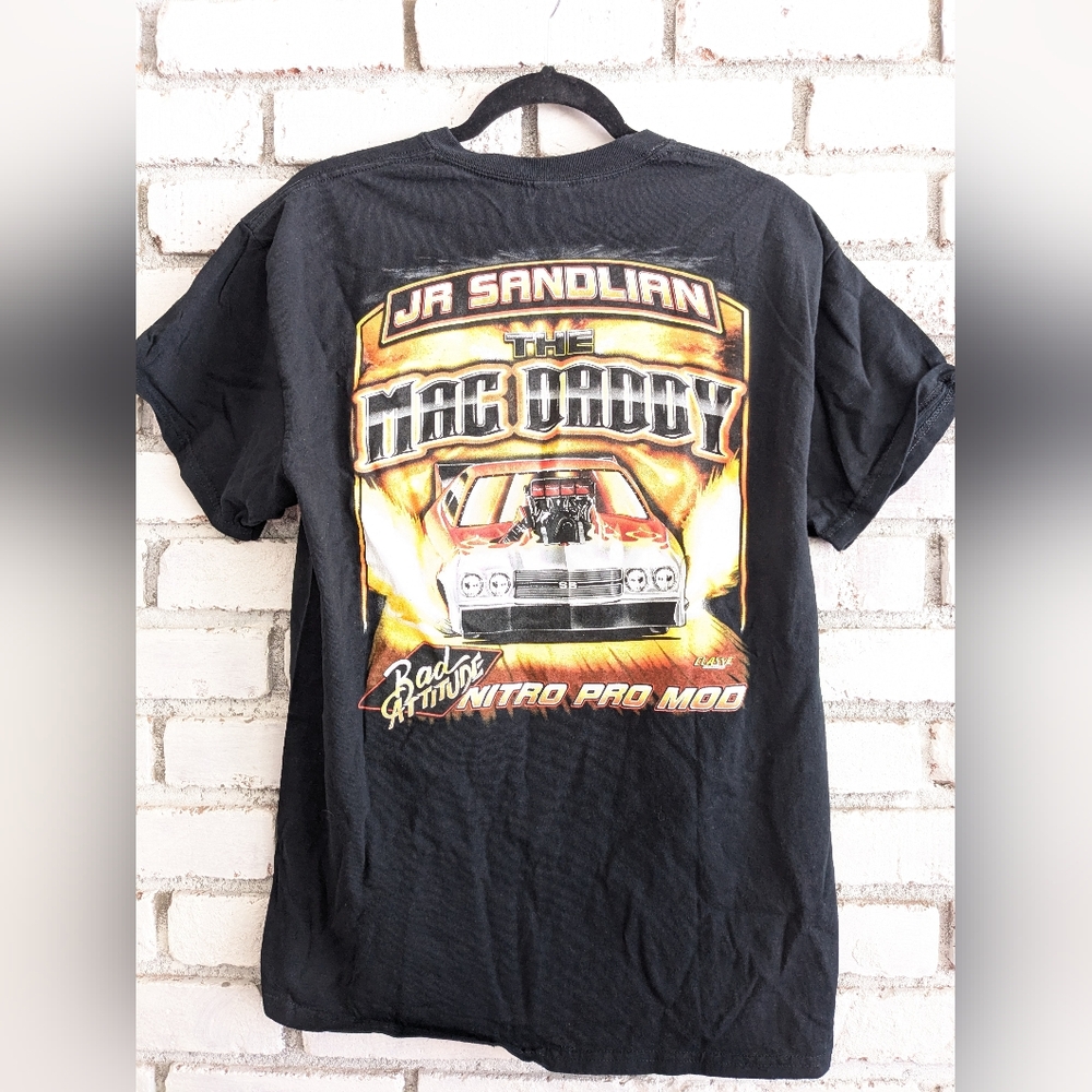 Car Racing T-Shirt Adult Large Black Scott Palmer Mac Daddy Dragster Race Tee